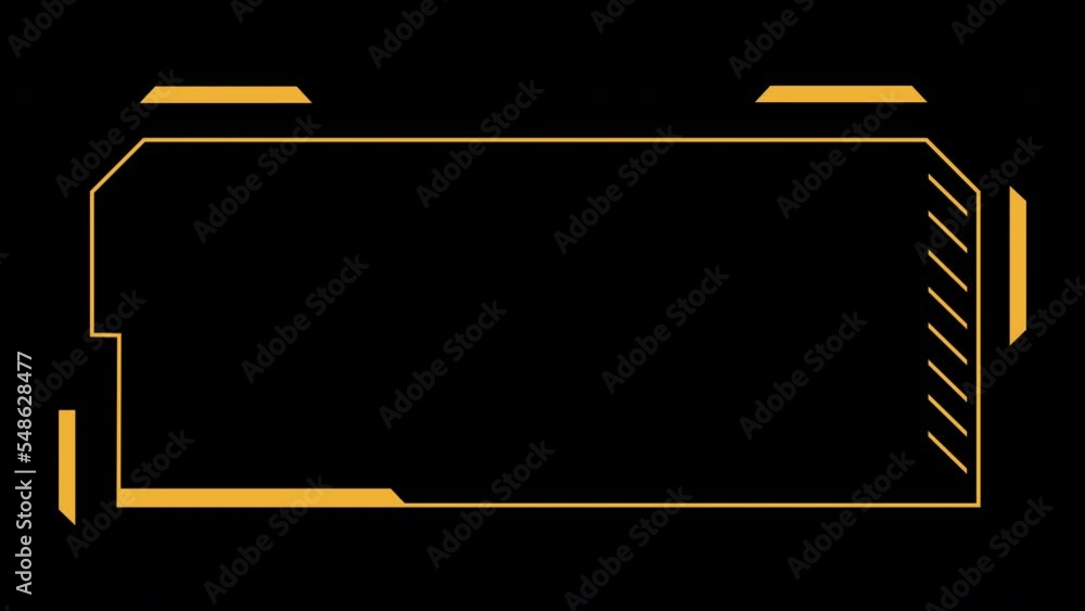Aufkleber Cyberpunk retro futuristic HUD animation for live streaming display overlay and copy space in neon light color