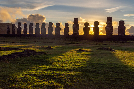 Easter Island Moai at Sunrise