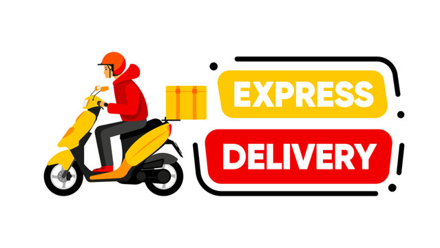 Fast and free delivery logo with bike man Vector Image