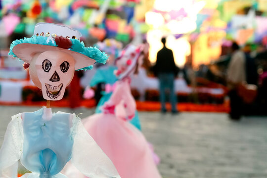 Mexico, San Miguel de Allende, Day of the Dead skeleton decoration