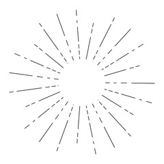 Obraz premium Vintage hand drawn sunburst. Vector illustration