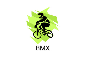 bicycle motocross or BMX sport vector line icon. sport pictogram, vector illustration.