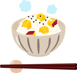 サツマイモ入りのご飯、さつま芋ご飯