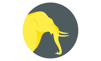 Elephant head logo design with circle shaped