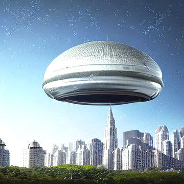 マンハッタン上空の巨大UFO母船