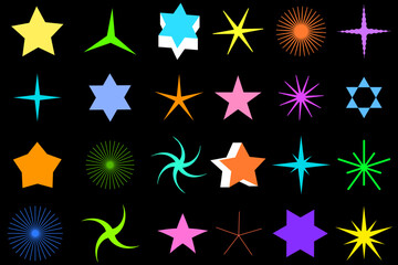 Fototapeta na wymiar button with set colored stars different. Space background. Vector illustration. stock image. 