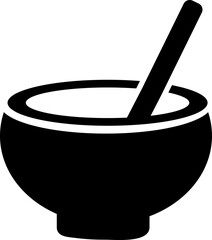 mortar icon glyph style design on white background..eps