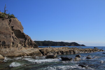 Fototapeta na wymiar 高知県竜串海岸　奇岩のある風景