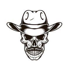 cowboy hat and skull illustration