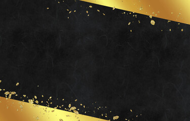 背景素材　和風　金箔　ゴールド　黒