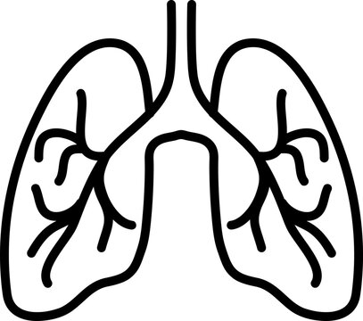 recommend clip art: Human lungs outline icon on white background. Editable stroke on white background..eps