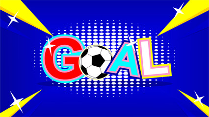 Goal letter typography background blue template modern design vector © Ade