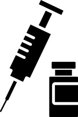 Vaccine outline icon on white background. Editable stroke. Vector illustration 