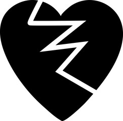 Broken heart, heartbreak icon vector sign on white background..eps