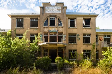 Fototapeten Verlassene Gebäude Normandy, France: abandoned building of a former sanatorium, risk of asbestos pollution, must be carefully cleaned  © Pvince73