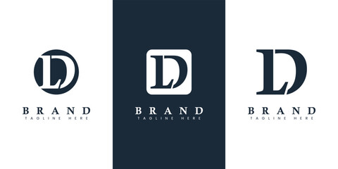Modern and simple Letter LD Logo, suitable for any business with LD or DL initials. - obrazy, fototapety, plakaty