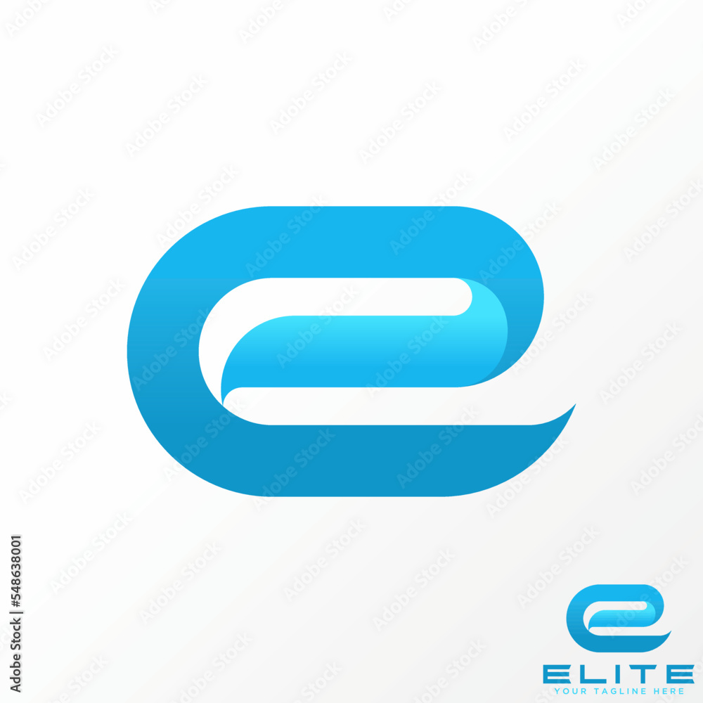 Poster simple and unique letter or word e lowcase font on 3d shape creative image graphic icon logo design 