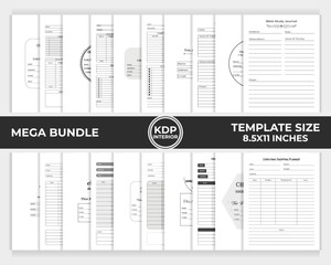 Christmas Party Planner, Christmas Shopping Planner & Bible Study Journal Unique KDP Interior Design Template
