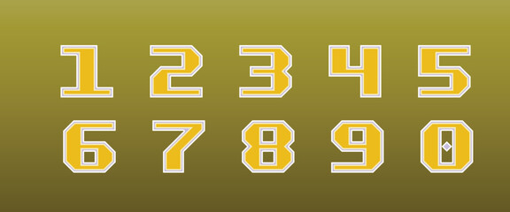 Yellow Numerals, Number font, Yellow font