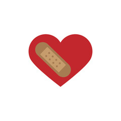 Band aid heart icon logo design template vector isolated illustration