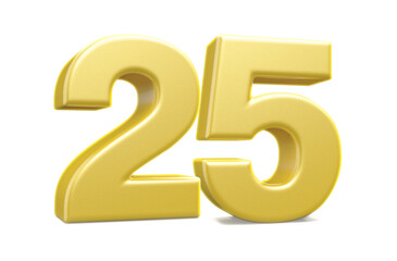 Fototapeta premium 3d numbers 25 golden render