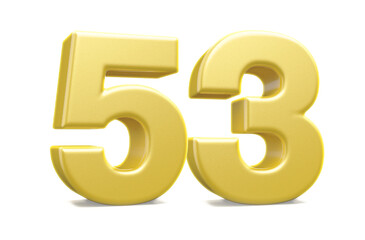 Obraz premium 3d numbers 53 golden render