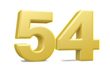 Obraz premium 3d numbers 54 golden render