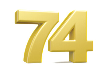 3d numbers 74 golden render