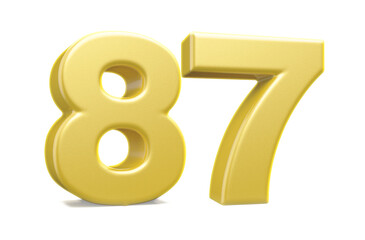 Obraz premium 3d numbers 87 golden render