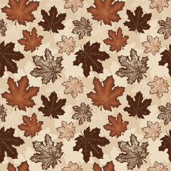 Fototapeta premium Maple Leaves Seamless Pattern