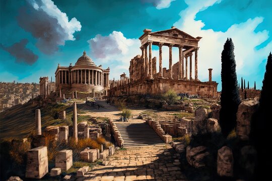 View To The Temple Of Hercules At The Citadel Of Amman