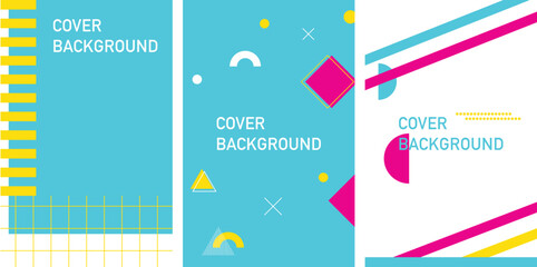 Fototapeta premium Covers with minimal design. Cool geometric backgrounds for your design. Applicable for Banners, Placards, Posters, Flyers etc.