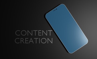 Content and creation with smartphone business concept 3D rendering technology wallpaper backgrounds