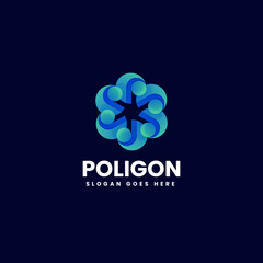Vector Logo Illustration Polygon Gradient Colorful Style