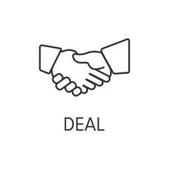 Deal icon outline. Real estate simple vector illustration