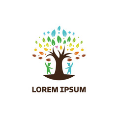 abstract tree logo with leaves