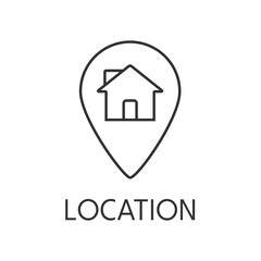 Location icon outline. Real estate simple vector illustration