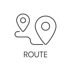 Route icon outline. Simple vector illustration