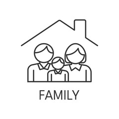 Family icon outline. Real estate simple vector illustration