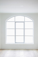 Modern windows design with white background and natural light from the windows