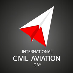 International civil aviation day paper plane, vector art illustration.