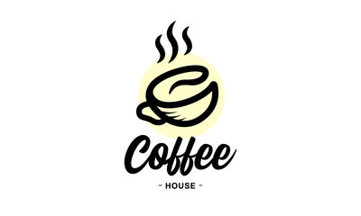 Coffee cup vector logo design template. Vector coffee shop labels.