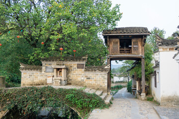 Obraz premium Chaji Ancient Town, Jing County, Xuancheng City, Anhui Province, China, China's largest existing Ming and Qing ancient village, national key cultural relics.