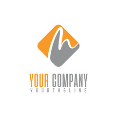 M letter mountain river minimal iconic professional modern simple logo for company