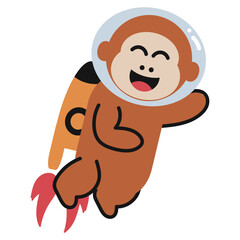 Monkey Astronaut Childish Element