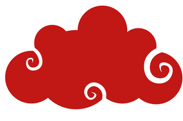 a Chinese New Year ornament in the form of a red cloud to complete the Chinese New Year celebration
