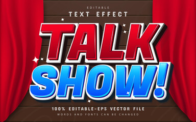 Talk show 3d text effect editable - obrazy, fototapety, plakaty