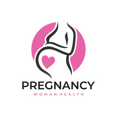 Pregnancy Pregnant Woman Maternal Logo Vector Icon Illustration