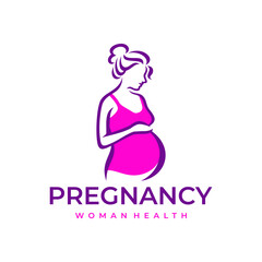 Pregnancy Pregnant Woman Maternal Logo Vector Icon Illustration