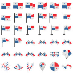 independence day of Panama icon set vector sign symbol